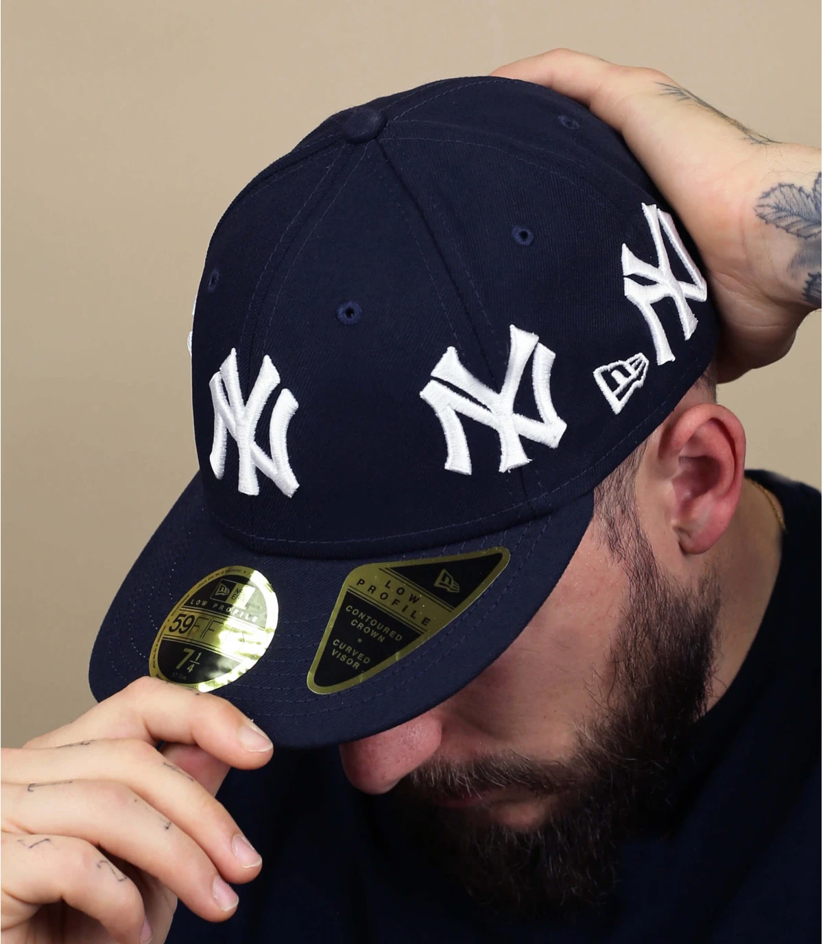 NEW ERA All Over Logo 5950 Low Profile NY 1 NEW ERA All Over Logo 5950 Low Profile NY