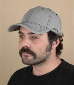 Stetson Baseball Cap Cotton Melange Light Grey