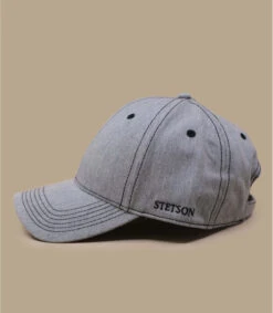 Stetson Baseball Cap Cotton Melange Light Grey -Mode Chapeaux Magasin baseball cap cotton melange light grey 3