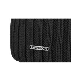 Stetson Beanie Wool Black -Mode Chapeaux Magasin beanie wool blackbonnet20revers20noir20laine