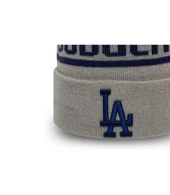 NEW ERA Bobble Knit LA Gray -Mode Chapeaux Magasin bobble knit la graybonnet20Dodgers20gris20pompon