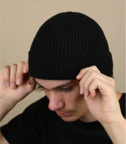 Bonnet Fabriqué En France En Laine Recyclée Noir