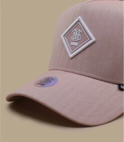 Casquette Trucker HFT Fine Herringbone Rose -Mode Chapeaux Magasin casquette trucker hft fine herringbone rose 2
