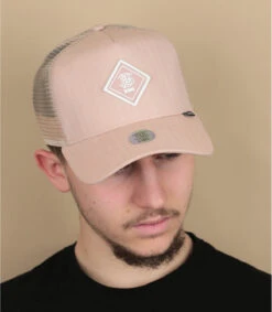 Casquette Trucker HFT Fine Herringbone Rose