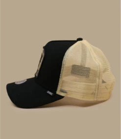 Casquette Trucker HFT Rebellion Black Beige -Mode Chapeaux Magasin casquette trucker hft rebellion black beige 3