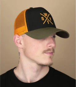 WATTS Casquette Trucker Tribe Kaki Black -Mode Chapeaux Magasin casquette trucker tribe kaki black 5