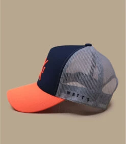 WATTS Cassquette Tribe Bleu Marine Orange Fluo -Mode Chapeaux Magasin cassquette tribe bleu marine orange fluo 3