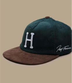 HUF Corduroy Classic H Strapback Forest Green -Mode Chapeaux Magasin corduroy classic h strapback forest green 2
