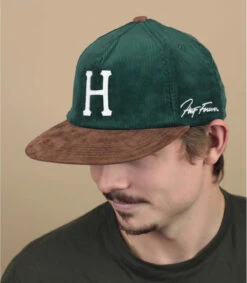 HUF Corduroy Classic H Strapback Forest Green