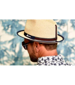 Shutter Navy -Mode Chapeaux Magasin don gun navyHerman20Headwear20chapeau20paille20detail20contrastan