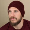 Engineered Knit Ribbed Beanie Burgundy