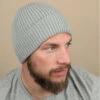 Engineered Knit Ribbed Beanie Light Grey