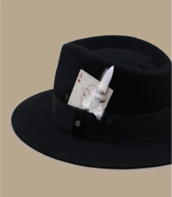 Stetson Fedora Woolfelt Black -Mode Chapeaux Magasin fedora woolfelt black 2