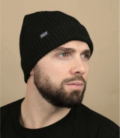 Patagonia Fisherman Rolled Beanie Black