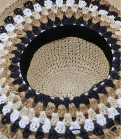 Seeberger Floppy Multicolor Linen White Black -Mode Chapeaux Magasin floppy multicolor linen white black 4