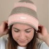 OBEY Future Stripe Beanie Pink Putty