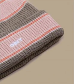 OBEY Future Stripe Beanie Pink Putty -Mode Chapeaux Magasin future stripe beanie pink putty 2