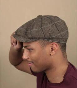 Stetson Hatteras Wool Brown Herringbone