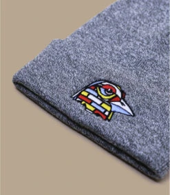 Keim Street Bird Beanie Heather Grey -Mode Chapeaux Magasin keim street bird beanie heather grey 3