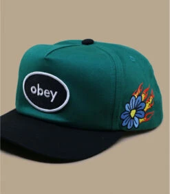 OBEY Lessons Snapback Green -Mode Chapeaux Magasin lessons snapback green 2