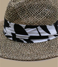 Seeberger Seagrass Fedora Summer Print Black -Mode Chapeaux Magasin seagrass fedora summer print black 3