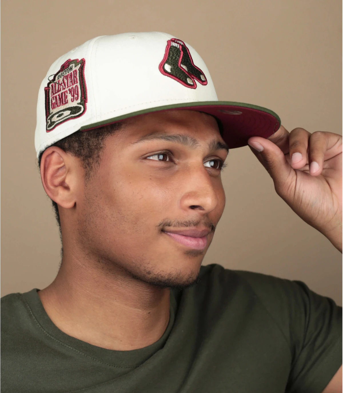 NEW ERA Side Patch 59Fifty Boston Red Sox Chrome Olive 1 NEW ERA Side Patch 59Fifty Boston Red Sox Chrome Olive