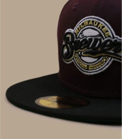 NEW ERA Side Patch 59Fifty Milwaukee Brewers Marron Black -Mode Chapeaux Magasin side patch 59fifty milwaukee brewers marron black 2
