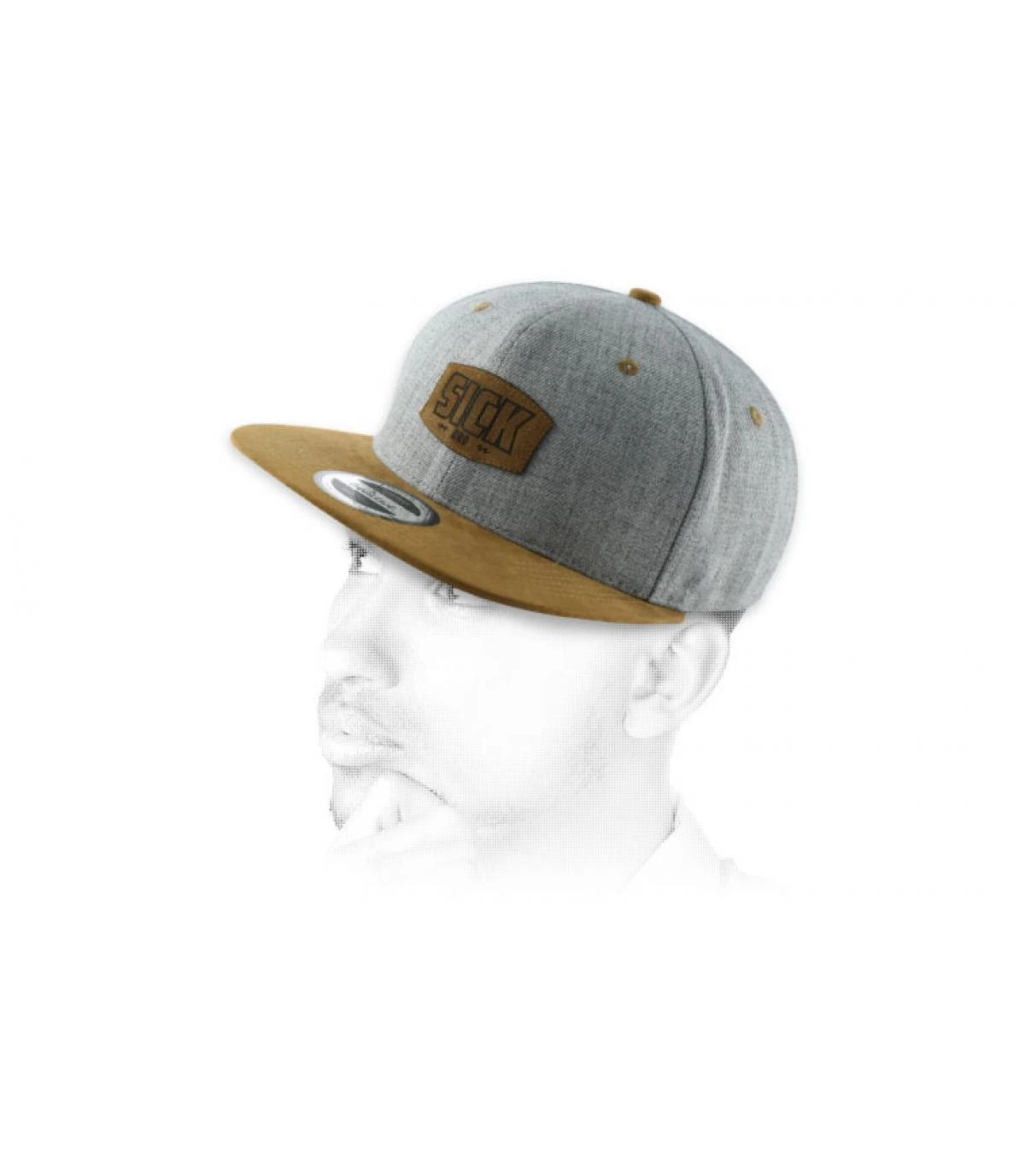 Snapback Sick Bro Grey Brown 1 Snapback Sick Bro Grey Brown