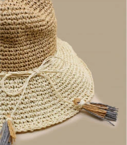 Stella Beige -Mode Chapeaux Magasin stella beigecapeline20paille20multicolore