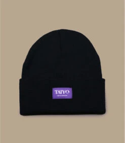 Tessy Cuff Beanie Black Purple -Mode Chapeaux Magasin tessy cuff beanie black purple 1