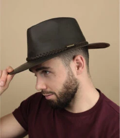 Stetson Western Buffalo Leather Brown